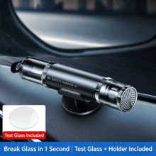 1pc Multifunctional Car Safety Hammer, 2-In-1 Window Breaker & Seatbelt Cutter, Emergency Car Escape Rescue Tool With Storage Base - A - View 8