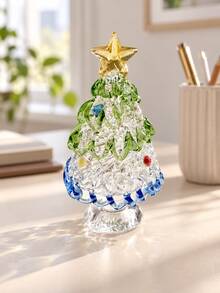 Ornamen Pohon Natal Kaca Kristal, Patung dengan Nilai Koleksi dan Dekoratif, Cocok untuk Pajangan Meja Rumah Saat Liburan, Pilihan Ideal untuk Dekorasi Rumah Orang Dewasa. Cocok untuk Meja Rumah, Pajangan Jendela, dan Menciptakan Suasana Liburan Natal, Juga Dapat Digunakan Sebagai Hadiah Tahun Baru. - Berbagai gaya - View 2
