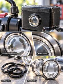 1pc Motorcycle Brake Pump Oil Window, Hydraulic Rear Brake Master Cylinder Transparent Sight Glass, 12mm 14mm 18mm Brake Fluid Level Indicator With O-Ring, Scooter ATV Off-Road Motorcycle Brake Pump Repair Parts Oil Window Replacement - A - View 9