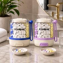 7-Day Press-Type Pill Box, Portable Round Weekly Pill Storage Box, Multi-Compartment Design With Handle And Button Dispenser, Suitable For Vitamins, Capsules, Tablets, Travel, Home And Daily Use - View 17