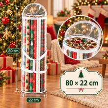 1pc PVC Gift Wrapping Paper Storage Bag With Top And Side Handles, Durable Wear-Resistant Tubular Roll Storage Box, Suitable For Gift Wrapping, Decoration, Craft Supplies, Mother's Day, Father's Day And Graduation Celebration - View 2