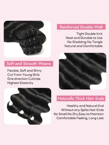 Body Wave Clip In Hair Extensions Human Hair Clip In Extensions 8pcs 120g/Set Brazilian Virgin Natural Hair Clip Ins For Natural Black Color Christmas Gift New Year Party Wig Holiday Wig Festive Style - Natural Black - View 5