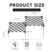2-Tier High-Low Cat Bed, Black & White Checkerboard Removable Washable Canvas Cat Platform, Sturdy Weight-Bearing Multi-Cat Shared Cat Nest - Black and White - View 13
