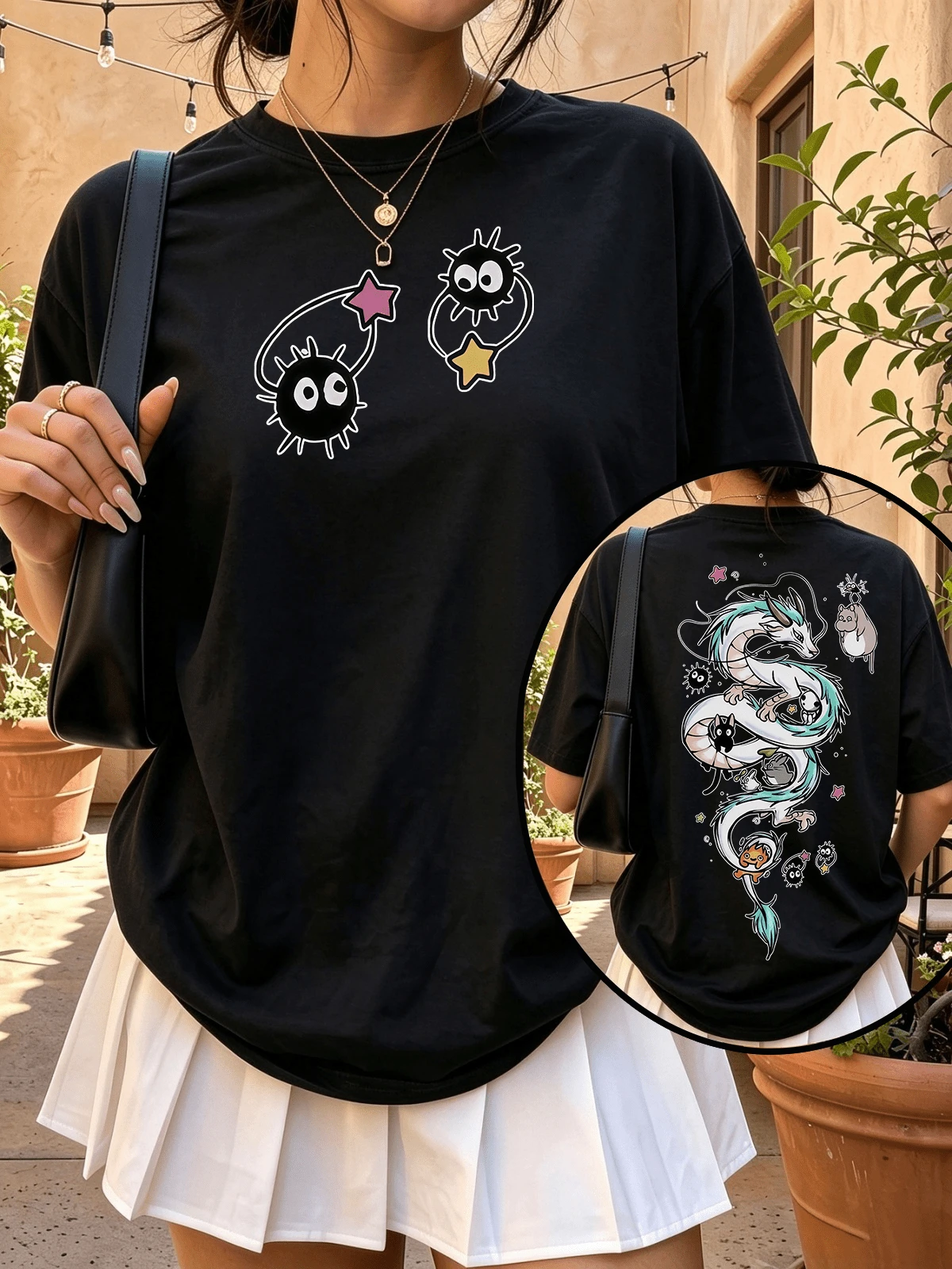 Spiriteds Away Haku Dragon Collage With Ghiblis Characters T-Shirt ...