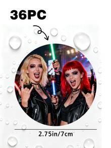 Custom Round Stickers, Personalized Photo Stickers, Custom Image & Text Circle Labels, Photo Labels For Cups, Tumblers, Bottles, Packaging & Party Favors, Wedding, Birthday, Anniversary, Valentine's Day, Gifts & Celebrations - Multicolor - View 28