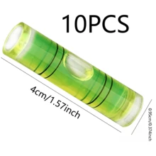 10PCS Mini Tubular Spirit Level Bubbles, Cylindrical Small Leveling Bubbles, Easy Installation Leveling Accessories For Home Use - Green - View 18