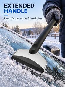 1pc Stainless Steel Car Ice Scraper And Snow Shovel, Portable Windshield Frost Scraper For Removing Ice, Snow And Frost From Car Windows, Multifunctional Automotive Deicing And Snow Cleaning Tool, Winter Car Essential - Multiple Styles - View 7