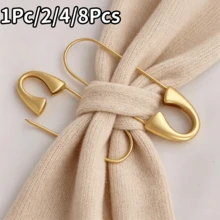 1 قطعة/2/4/8 قطع مشابك ضغط بسيطة، إكسسوارات مجوهرات DIY، مشابك قفل زنبركي معدني، تستخدم للملابس والقبعات والتنانير ومعالجة خياطة الملابس - متعدد الألوان - مشاهدة 2