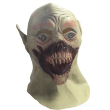 1pc Scary Demon Monster Full Face Full Head Mask, Long Length Extending To Shoulder And Neck, Latex Material For Snug Fit, Fierce Fangs And Elf Ears Design, Halloween Party, Mystery Game, Prank, Cosplay Costume Accessory - Multicolor - View 13