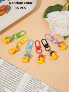 Cute Yellow Duck Bag Charm With Fashion Hat, Mini Resin Duck Keychain Pendant, Handbag Backpack Decorative Accessory - Multi-color - View 7