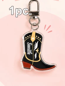 Custom Cowboy Boot Keychain, Personalized Name Western Key Chain Bag Charm, Customized Name Cowgirl Keychains, Customizable Birthday & Christmas Gift - Style a - View 13