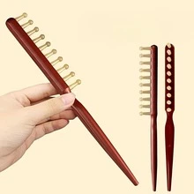 Head Massage Comb, 1-Piece, With Ball-Shaped Teeth Design, Slender Pointed Handle, Portable Anti-Knotting Hair Control Tool For Styling, Suitable For Women At Home Or In Beauty Salons, A Great Gift For Halloween And Christmas. - Multicolor - View 7