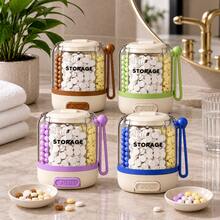 7-Day Press-Type Pill Box, Portable Round Weekly Pill Storage Box, Multi-Compartment Design With Handle And Button Dispenser, Suitable For Vitamins, Capsules, Tablets, Travel, Home And Daily Use - View 19