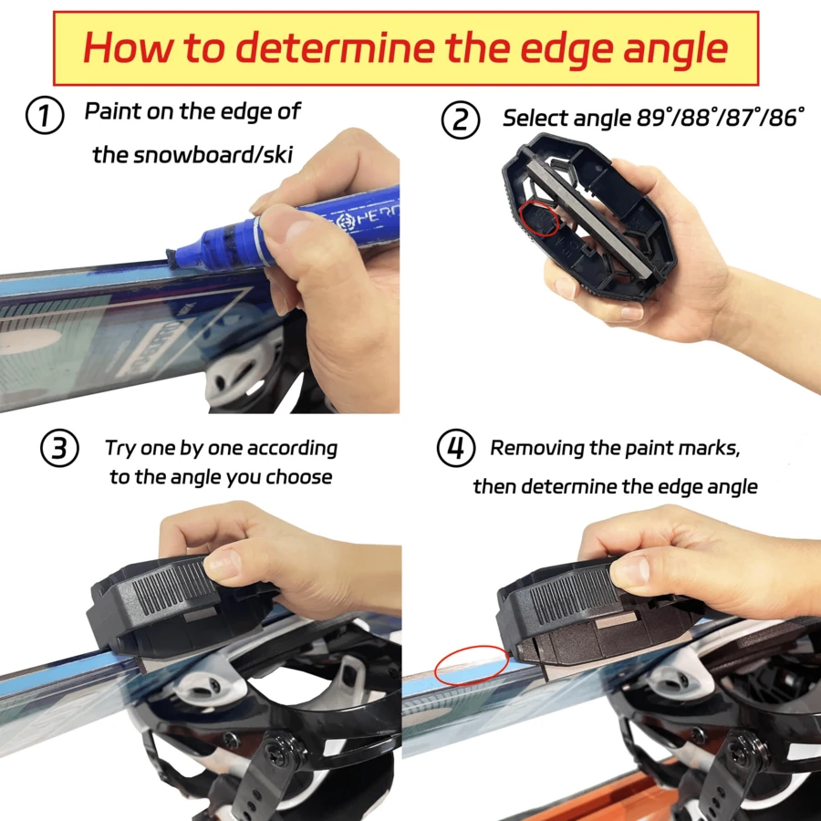 Snowboard Edge Sharpener, Edge Bevel Tuning Kit, Multi-Angle Grinder, Diamond Polishing Rust Removal Grinding Oil Stone, Ski Board Hook Rack, Maintenance Repair Wax Tool, Winter Ski Equipment, Adjust Side Base Edge Tuner Angles, For Ski Enthusiasts - Multicolor - View 1