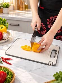 16 X 11 Inch Stainless Steel Kitchen Cutting Board, Double-Sided Metal Cutting Board With Non-Slip Edge And Handle, Easy To Clean, Suitable For Meat, Fish, Vegetables, Fruit, Bread, Home Kitchen Cooking And Meal Preparation - Multicolor - View 7