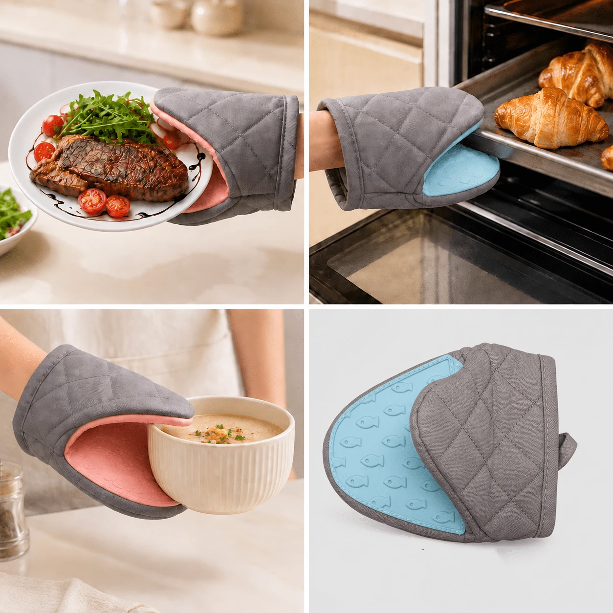 2pcs Heat-Resistant Silicone Tripod With Cover - Multi-Functional Pot Stand, Microwave Oven Hot Pad, Frying Pan Handle Holder, Kitchen Counter Mat, Fish-Shaped Thickened Padded Baking Heat Insulation Anti-Scald High Temperature Resistant Microwave Oven - View 1