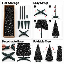 Black Christmas Tree Collapsible Design For Home Shop Window And Party Decor - Multicolor - View 5