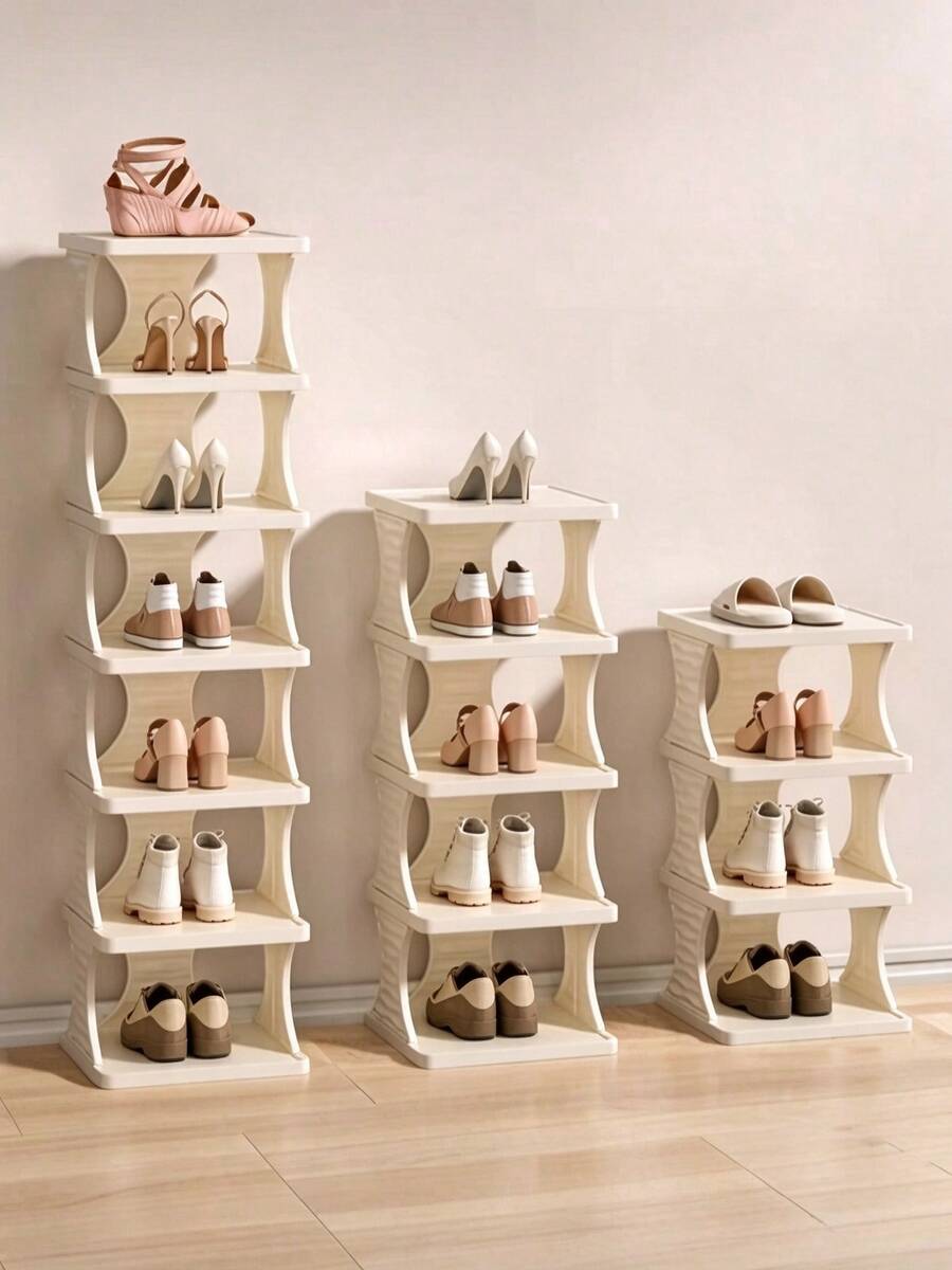Foldable Shoe Rack - Suitable For Narrow Closets, Space-Saving, Plastic Shoe Organizer Rack, Can Be Placed In Entryway, Efficient Use Of Space/Home/Dorm