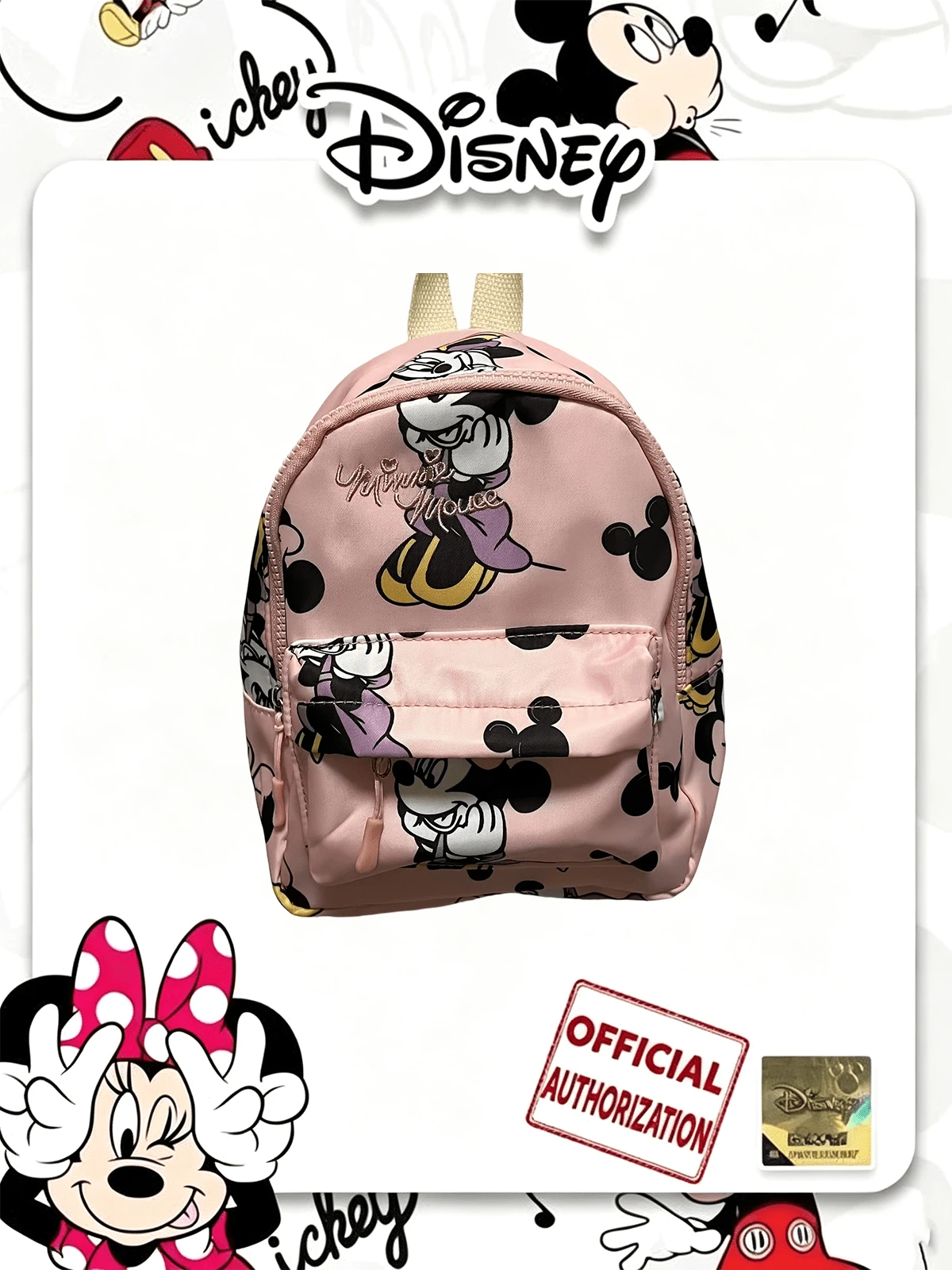 Disney Balo in hình Minnie Mouse, balo họa tiết thêu hoạt hình, balo đeo vai nhẹ nhàng phong cách thường ngày cho du lịch và đi chơi hàng ngày - Nhiều màu - Xem 1