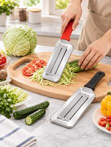 Stainless Steel Cabbage Slicer, Manual Vegetable And Fruit Slicer, Kitchen Gadget, Suitable For Pickles And Salads, Dishwasher , Suitable For Restaurant And Home Kitchen, Christmas, Halloween, Thanksgiving Holiday Gift - Multicolor - View 9