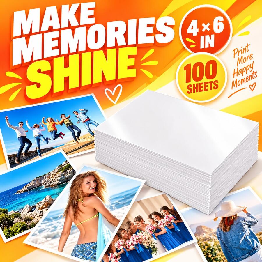 100 Sheets Glossy Inkjet Photo Paper, Premium Smooth Finish Printing ...