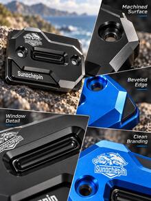1pc Motorcycle Front Brake Fluid Reservoir Cap, CNC Aluminum Alloy Anodized Brake Master Cylinder Cover, 4 Colors Available, 42mm Bolt Spacing, Brake Fluid Tank Cap, Racing Style Handlebar Cover, Scooter Street Bike Motorcycle Modification Accessory - A - View 10