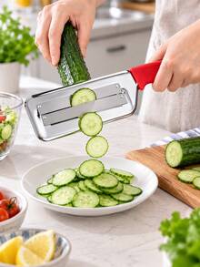 Stainless Steel Cabbage Slicer, Manual Vegetable And Fruit Slicer, Kitchen Gadget, Suitable For Pickles And Salads, Dishwasher , Suitable For Restaurant And Home Kitchen, Christmas, Halloween, Thanksgiving Holiday Gift - Multicolor - View 13