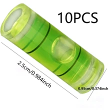 10PCS Mini Tubular Spirit Level Bubbles, Cylindrical Small Leveling Bubbles, Easy Installation Leveling Accessories For Home Use - Green - View 4