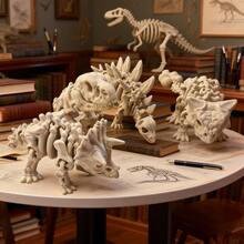 Movable Skeleton Dinosaur Model, 3D Printed Dinosaur Model, Flexible Joint Dinosaur Bone Model, Realistic Dinosaur Skeleton Toy, High-End Collectible Fossil Statue, Museum-Grade Home Desktop Decor, Gift For Dinosaur Collectors And Enthusiasts - Multicolor - View 6