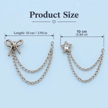 Multifunctional Metal Clothing Hem Clips, Star, Heart And Butterfly Shaped With Pearl-Like Design, Prevent Pants Leg Dragging, Suitable For Jeans, Shirts And Cuffs, Clothing Styling Decoration - Multicolor - View 13