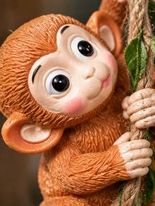 Set Of 3 Cute Hanging Climbing Monkey Ornaments – Resin Garden Figurines With Ropes – Suitable For Indoor/Outdoor Trees, Gardens, Balconies, And Home Decor - Multicolor - View 8