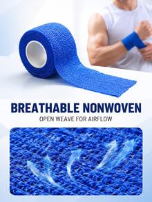 Elastic Breathable Non-Woven Sports Tape, Suitable For Supporting Wrist, Ankle, Lower Back, Knee And Finger, Ideal Accessory For Fitness Activities And Various Ball Sports - Multicolor - View 10