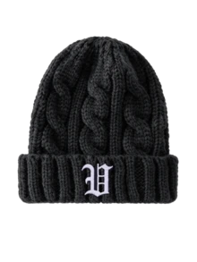 1pc Unisex A‑Z Letter Decoration Knitted Warm Thermal‑Lined Beanie Fall Outfit,Summer,Beach,Holiday - Black - View 10