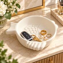 1pc Hot-Selling 3D Printed Fish-Shaped Jewelry Tray, Decorative Ring Holder, Entryway Table Key Tray, Home Decor - Multicolor - View 4