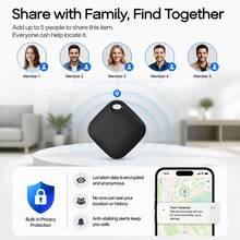 Getpower 4-PCS Smart Tag, Works Compatible With Iphone Find My App, Real-Time Location, Privacy Protection&Shared Smart Trackers, With Notice Of Loss, Tracking Luggage Keys, Backpacks, Wallets Or Holiday Gifts, No Monthly Fee, Worry-Free Against Loss(Only For IOS Device) - Black - View 8