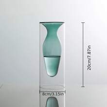 1pc Classic Geometric Glass Vase - Multi-Functional Transparent Vase, Suitable For Home Fragrance, Aromatherapy, Hydroponics, Floral Arrangement, Living Room And Office Decor - Ideal For Christmas, Halloween, Easter, Thanksgiving - Vase - View 16