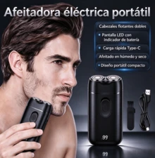 1 Piece USB Rechargeable Electric Shaver With LED Display For Men, Rotary Shaver - Black - View 2