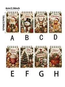 New Christmas Theme Mini Loose-Leaf Notebook/Portable Pocket Size, Suitable For Writing, Memo, Diary, Study And Office, Thoughtful Gift For Teachers On Teacher's Day, Also Great Gift For Graduation, Birthday, Back To School Essential, Back To School Season, Back To School Must-Have, Christmas Gift (Mini Size) - Multicolor - View 7
