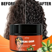 50G Black Castor Oil Curling Styling Cream, Anti-Frizz Moisturizing Curling Cream, Long-Lasting Hold, Shaping Soft Curls, Suitable For All Curl Types And Hair Textures Moisturizing Styling Cream - Cream - View 4
