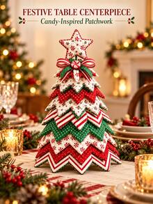 1pc Creative DIY Christmas Tree Patchwork Kit, Fun Handmade Craft Set For Personalized Holiday Decoration, Festive Tabletop Ornament For Christmas Party, Living Room And Home Decor, Holiday Craft Project And Christmas Gift - Multiple Styles - View 5