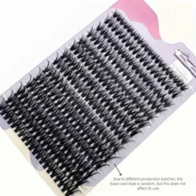 280 Clusters 14 Rows 60/80 Strands 0.05mm Fine Hair Hot Melt Cluster False Eyelashes 9-16mm Mixed Length Faux Mink 3D Russian Volume Single Cluster Eyelash Extensions Black Eyelash Box - View 8