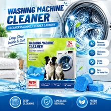 Limpiador para lavadora en tabletas, elimina vello de mascotas, sarro, grasa y malos olores, fórmula suave de baja espuma, ideal para hogares con mascotas, compatible con lavadoras de carga frontal y superior, para mantenimiento regular del tambor - De Estado sólido - Ver 2