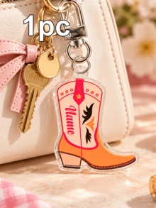 Custom Cowboy Boot Keychain, Personalized Name Western Key Chain Bag Charm, Customized Name Cowgirl Keychains, Customizable Birthday & Christmas Gift - Style a - View 10