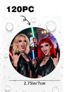 Custom Round Stickers, Personalized Photo Stickers, Custom Image & Text Circle Labels, Photo Labels For Cups, Tumblers, Bottles, Packaging & Party Favors, Wedding, Birthday, Anniversary, Valentine's Day, Gifts & Celebrations - Multicolor - View 15