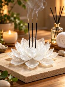 Lotus-Shaped Incense Holder With Ash-Catching Base - Resin Meditation Suitable For Yoga Studio, Spa, Zen Tabletop Decor, Ash Catcher For Stick/Cone Incense, No Odor Neutral Design For & Meditation Spaces - Multiple Styles - View 4