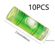 10PCS Mini Tubular Spirit Level Bubbles, Cylindrical Small Leveling Bubbles, Easy Installation Leveling Accessories For Home Use - Green - View 3