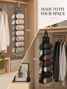 1pc 26-Slot Foldable Hanging Storage Bag, Transparent Closet Organizer Bag, Suitable For Clothes, Hats And Towels, Space-Saving Storage Box Alternative, Christmas, Door Hanging, Closet Organizer, Room Decor, Room Decor - Multicolor - View 7