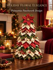 1pc Creative DIY Christmas Tree Patchwork Kit, Fun Handmade Craft Set For Personalized Holiday Decoration, Festive Tabletop Ornament For Christmas Party, Living Room And Home Decor, Holiday Craft Project And Christmas Gift - Multiple Styles - View 4
