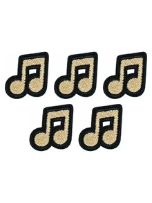 5Pcs/10Pcs Embroidered MusicNote Patch Embroidered Iron On Patches, Music Note Decor Patch 5.6 X 2.5cm For Jackets Jeans Backpacks Hats Clothing DIY Decoration - MusicNote - View 9