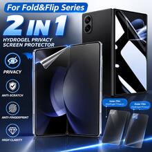 Yezodawee 2-In-1 Privacy Hydrogel Screen Protector Set For Galaxy Z Fold 8, Anti-Peeping Soft TPU Film, Self-Healing Foldable Inner Screen + Outer Screen Film, High Touch Sensitivity, Compatible With Face ID, Suitable For Galaxy Z Fold 5/Z Fold 6/Z Fold 7/Z Fold 8/Z Fold 8 Ultra, Fits Z Flip 8 Z F-Lip 7 Z Flip 6 - Black - View 1